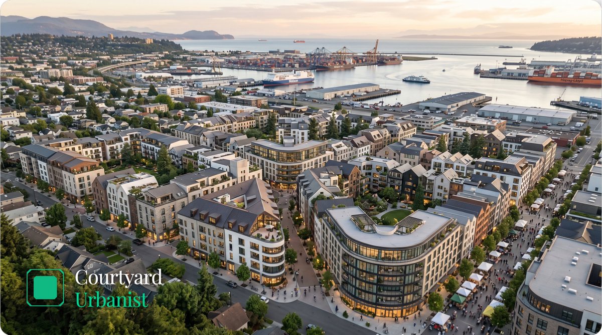 UrbanCourtyard's tweet photo. We met with a PNW developer today about courtyard block designs that could easily create 40-60 units per acres, enough to sustain local businesses, strong school enrollment, and all sorts of public infrastructure. https://t.co/Gm0zqrucYa