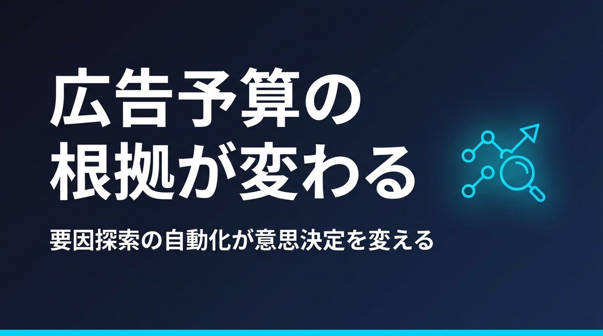 ken_root_ai's tweet photo. これ。広告費の予算配分、担当者の勘と過去ROASだけで動かしていた時期がある。気象・競合・季節性を同時に考慮して売上貢献を分解しようとすると、データ整形だけで数日消える。その作業がAIで自動化されるなら、月次の予算見直しが意思決定サイクルに入ってくる。"異次元のスピード"は大げさではない。要因探索の自動化は分析の入口ではなく、判断の速度そのものを変える。