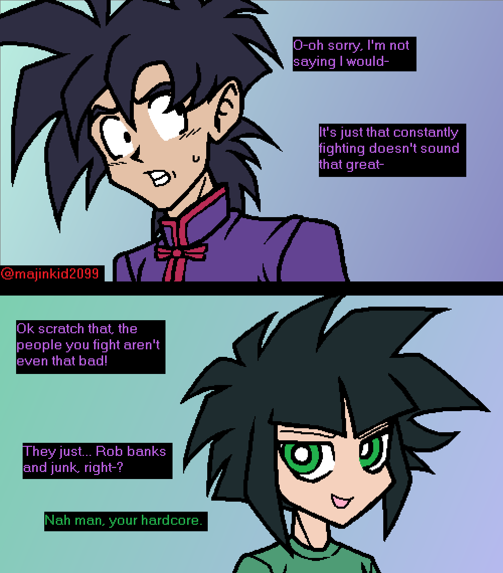 majinkid2099's tweet photo. To be fair, Gohan's whole family said something crazy at least once. He just does it the most imo. https://t.co/We3j6ZrQnv
