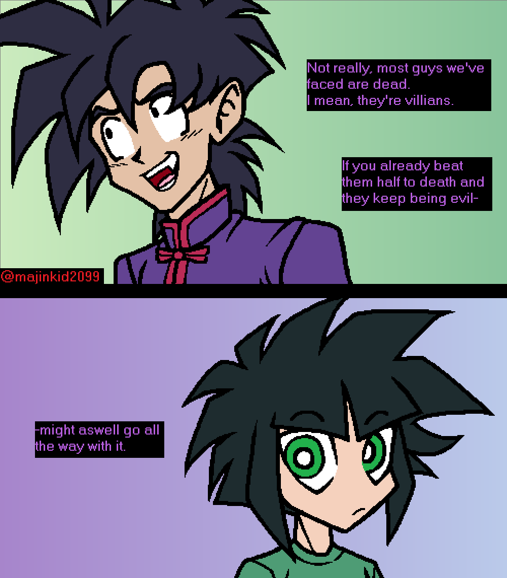 majinkid2099's tweet photo. To be fair, Gohan's whole family said something crazy at least once. He just does it the most imo. https://t.co/We3j6ZrQnv
