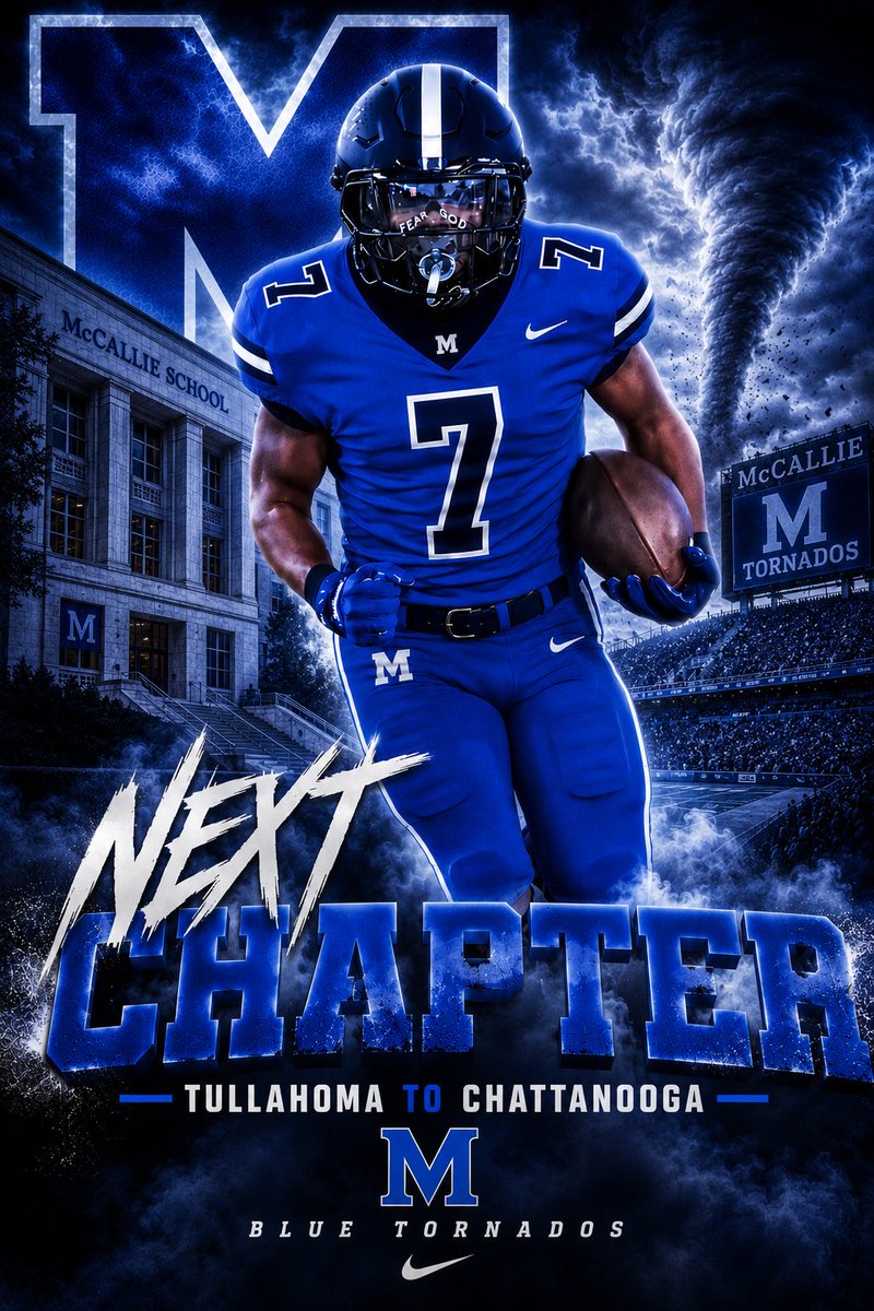 MaccChapin's tweet photo. After many conversations with my family, I have decided to transfer to McCallie School for high school! Very blessed to be pushed both in the classroom and on the field! Can’t wait to get to work 🌪️ #GoBigBlue 

#Blessed #AGTG #Thankful https://t.co/9k1xTCKaTQ