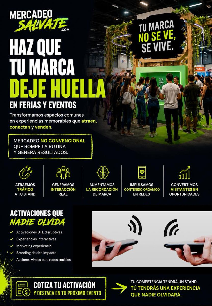 tranque's tweet photo. Haz que tu empresa deje huella en tu próximo evento o feria.
Creamos experiencias reales que conectan, sorprenden y convierten visitantes en oportunidades reales de tu negocio.

Si quieres más tráfico, más interacción y más recordación de tu empresa , hablemos. WhatsApp6000-0001 https://t.co/HjLUArv3Sj