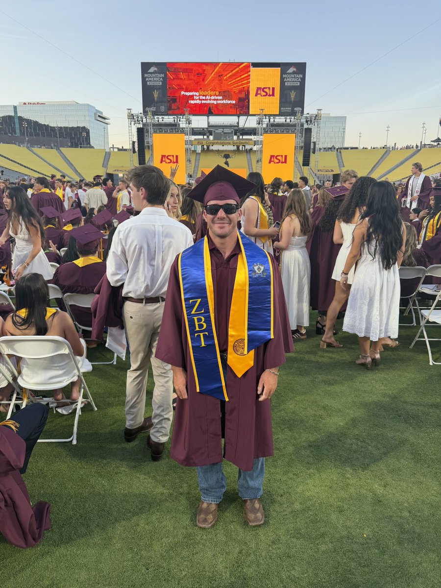 ASUGroundsCrew's tweet photo. Congrats to all of the @ASU graduates include one of our own! Thanks for all your hard work, Parker, and for setting a great example!

#ASUgrad https://t.co/Z79aFJZdZ5