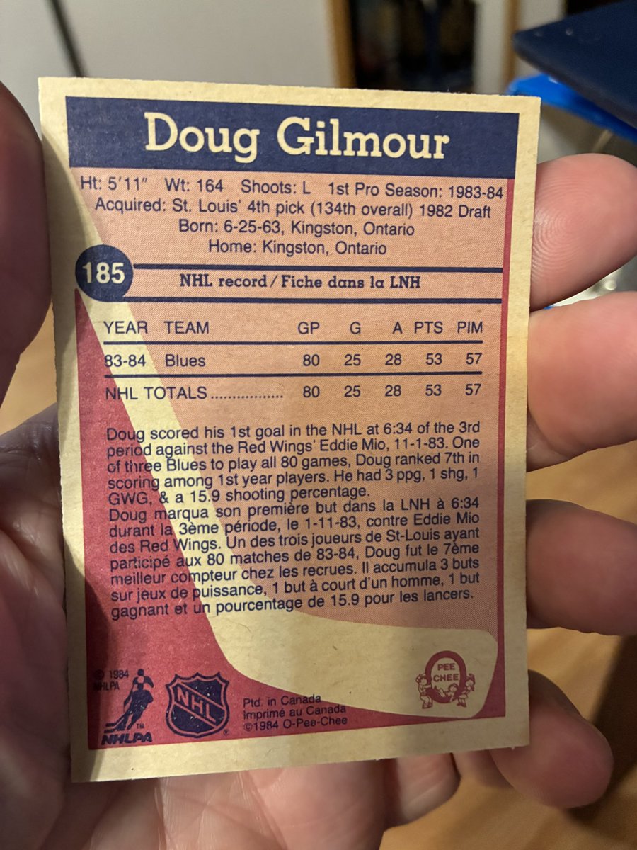ChefRecovery's tweet photo. @douggilmour found a gem in my collection today from the 83-84 OPChee collection 🙌🙌🙌🙌🙌🙌🙌🙌 https://t.co/NDoXfOWBEy