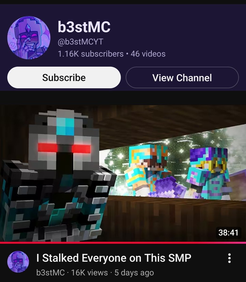 b3stVT's tweet photo. so um... I may have just posted my first ever smp video and gotten 1000 subscribers from it... 

This must mean I have to stalk everyone I possibly can from now on https://t.co/fODH74rJlG