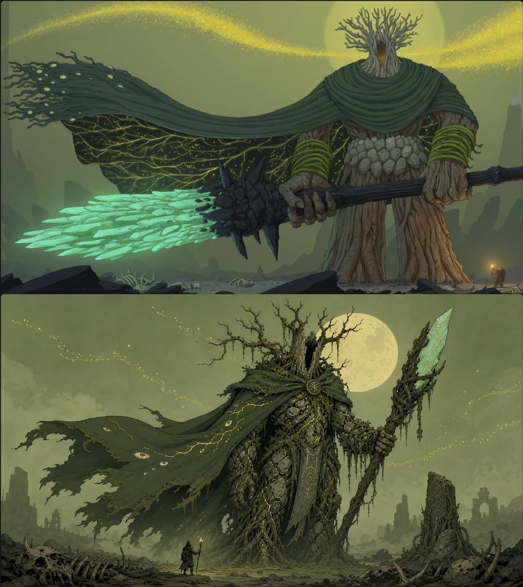 Moonlit Forest Guardian Diptych