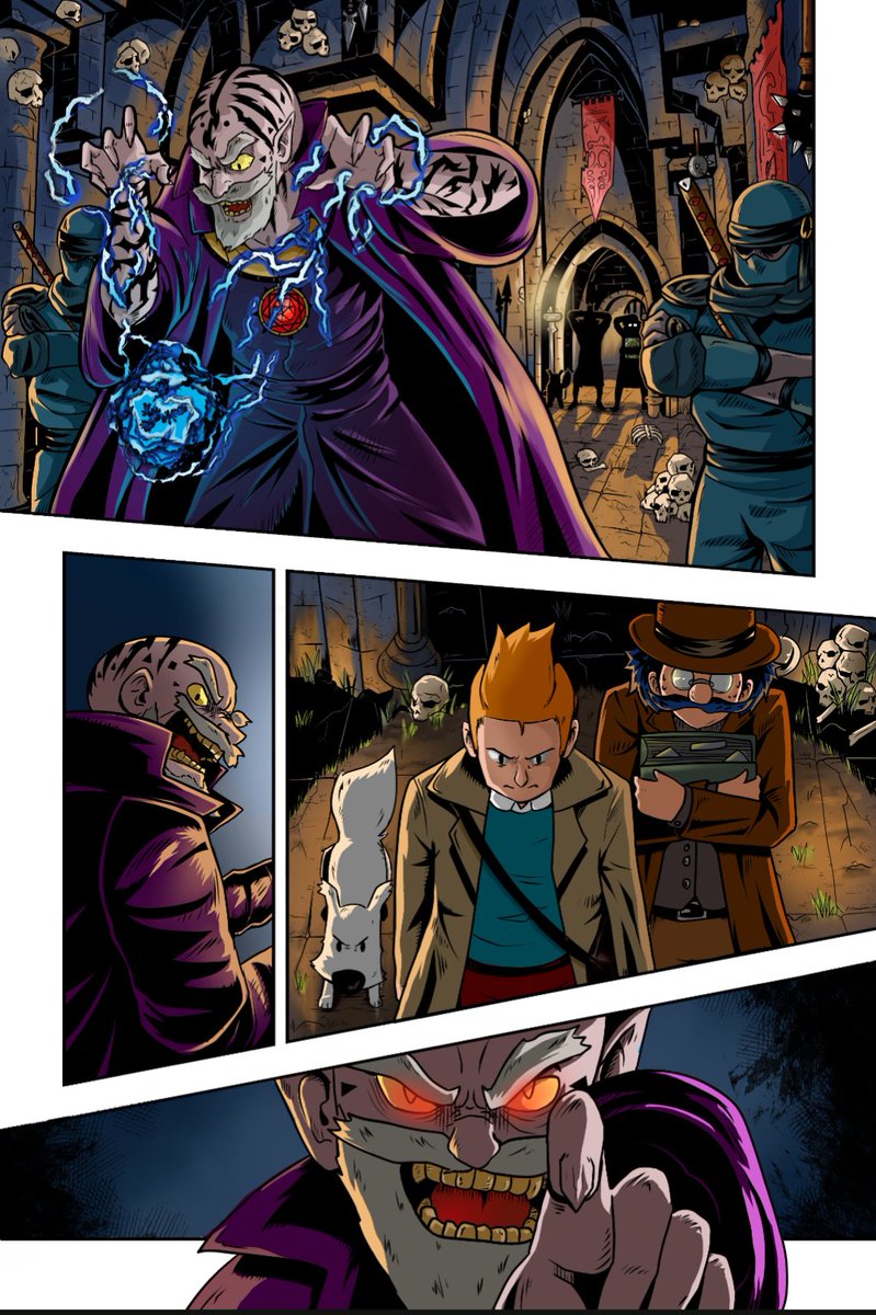 geri_lou's tweet photo. Well I'm back. Slowly and I have to take many breaks because of my broken shoulder but I'm back to #coloringcomics . Here is a sneak peek of the upcoming #comic #NinjaHighSchool x #TinTin. Enjoy! https://t.co/xb0U5yZa0E