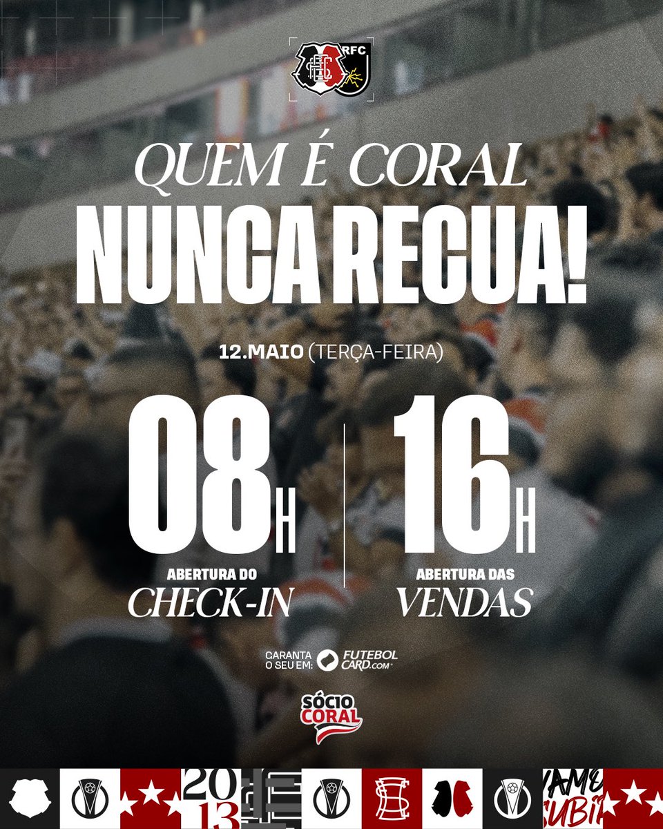 SantaCruzFC's tweet photo. TODOS OS CAMINHOS LEVAM À ARENA DE PERNAMBUCO NO SÁBADO! 🐍🔥  

Fique atento aos horários de abertura do check-in e da venda de ingressos com lote promocional.  

Vamos juntos, Nação Coral! ⚫️⚪️🔴 https://t.co/8zn6U8gJ75