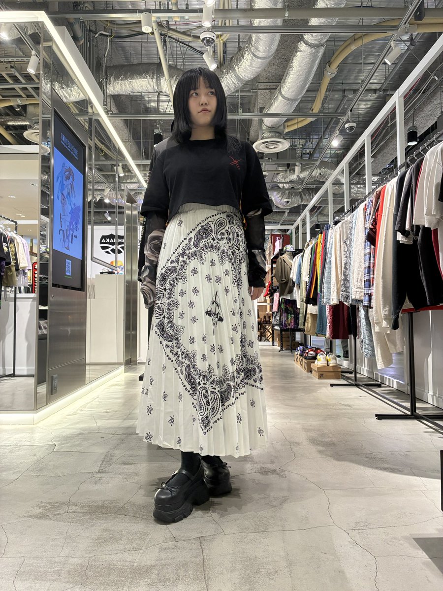 PICK UP】 EVA-01 Paisleys Bandanna Pleated Skirt RADIO EVA