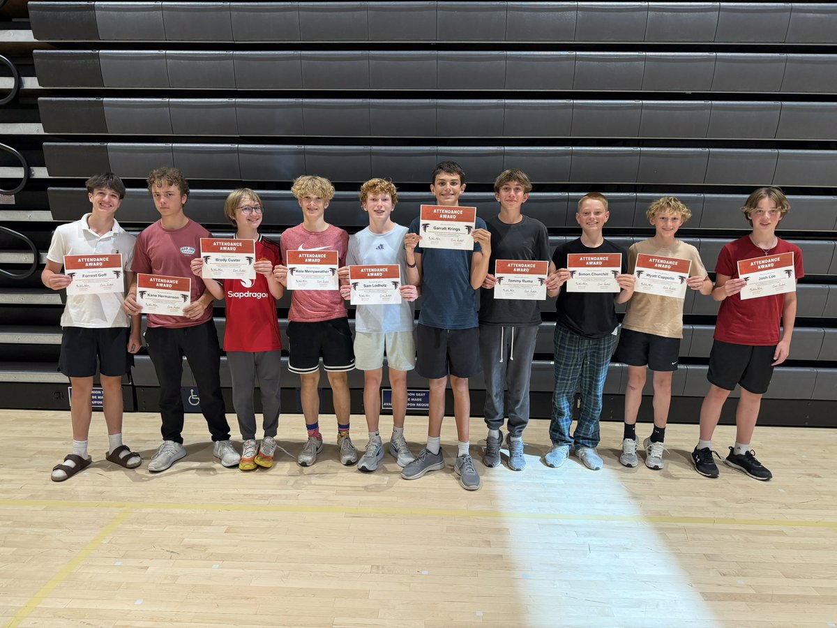 MrsAmberAxline's tweet photo. Our perfect attendance and attendance award winners for JH track this year!!!
Perfect attendance winners were here every single day. Attendance winners were here or communicated with coaches that they would be gone!! #dcwest https://t.co/DkOOYGDBbF