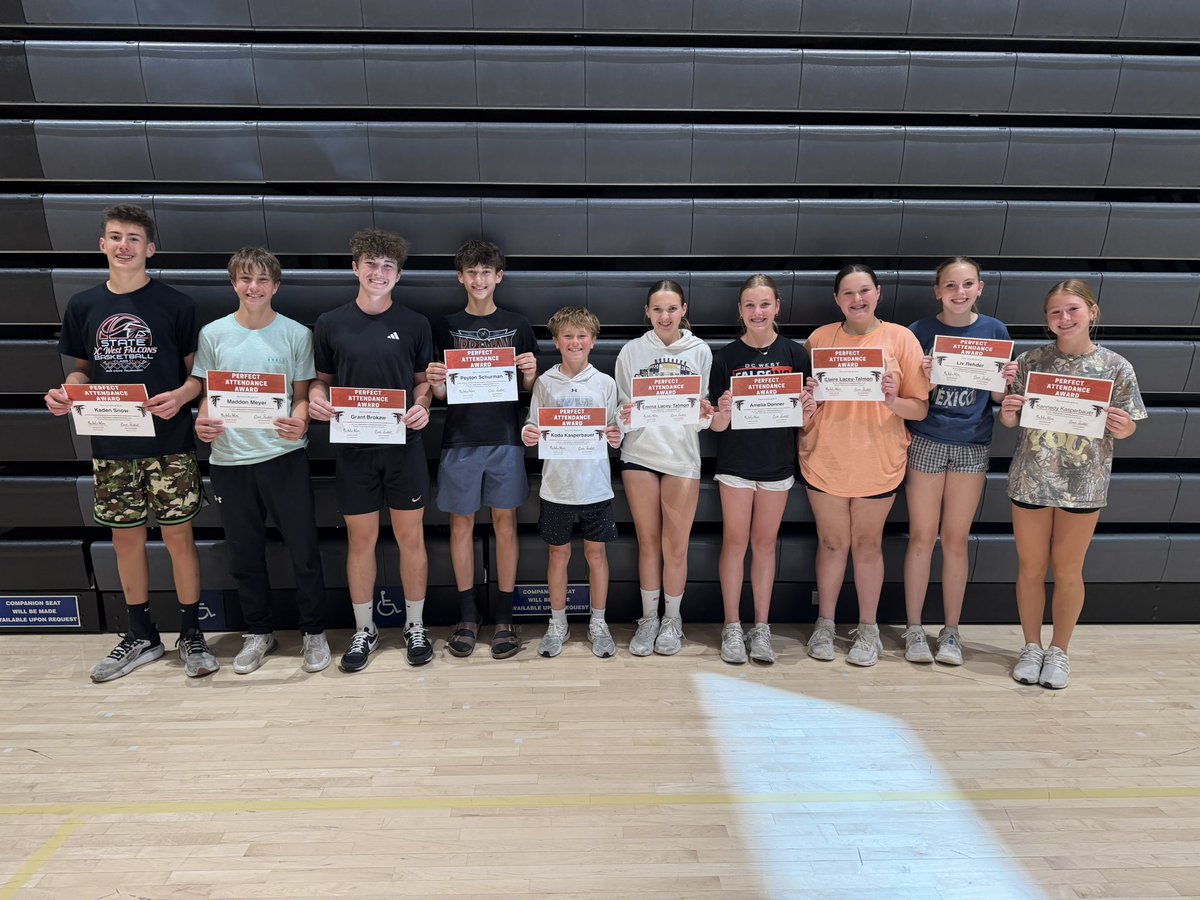 MrsAmberAxline's tweet photo. Our perfect attendance and attendance award winners for JH track this year!!!
Perfect attendance winners were here every single day. Attendance winners were here or communicated with coaches that they would be gone!! #dcwest https://t.co/DkOOYGDBbF