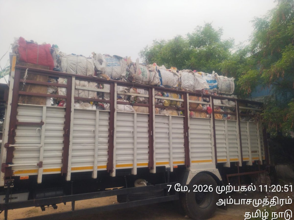 ambas_sbm's tweet photo. Ambasamudram municipality Annanagar RRC non recyclable plastic waste 6 Ton send to cement factory https://t.co/FxNhIoTpDp