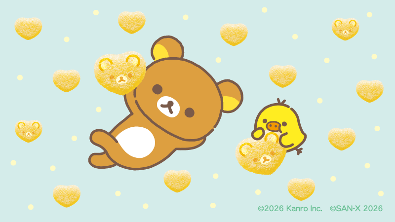 rilakkuma_gyr's tweet photo. リラックマとキイロイトリが食べているピュレグミは、甘ずっぱいレモン味🍋
よーく見ると、リラックマのお顔が…⁉

ピュレグミ×リラックマ
#ピュレグミ https://t.co/187gnNPyxY