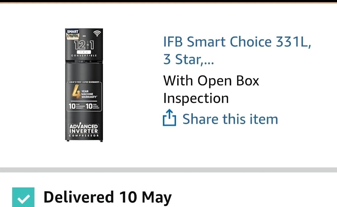 kshitiz_usa's tweet photo. @IFBAppliances @jagograhakjago Extremely disappointed with the service! Ticket #2013622808 for a new refrigerator installation was raised on May 10th. 40+ hours later, after multiple calls and emails, there is zero response. Is this the service standard you promise? https://t.co/RVOExN3whp