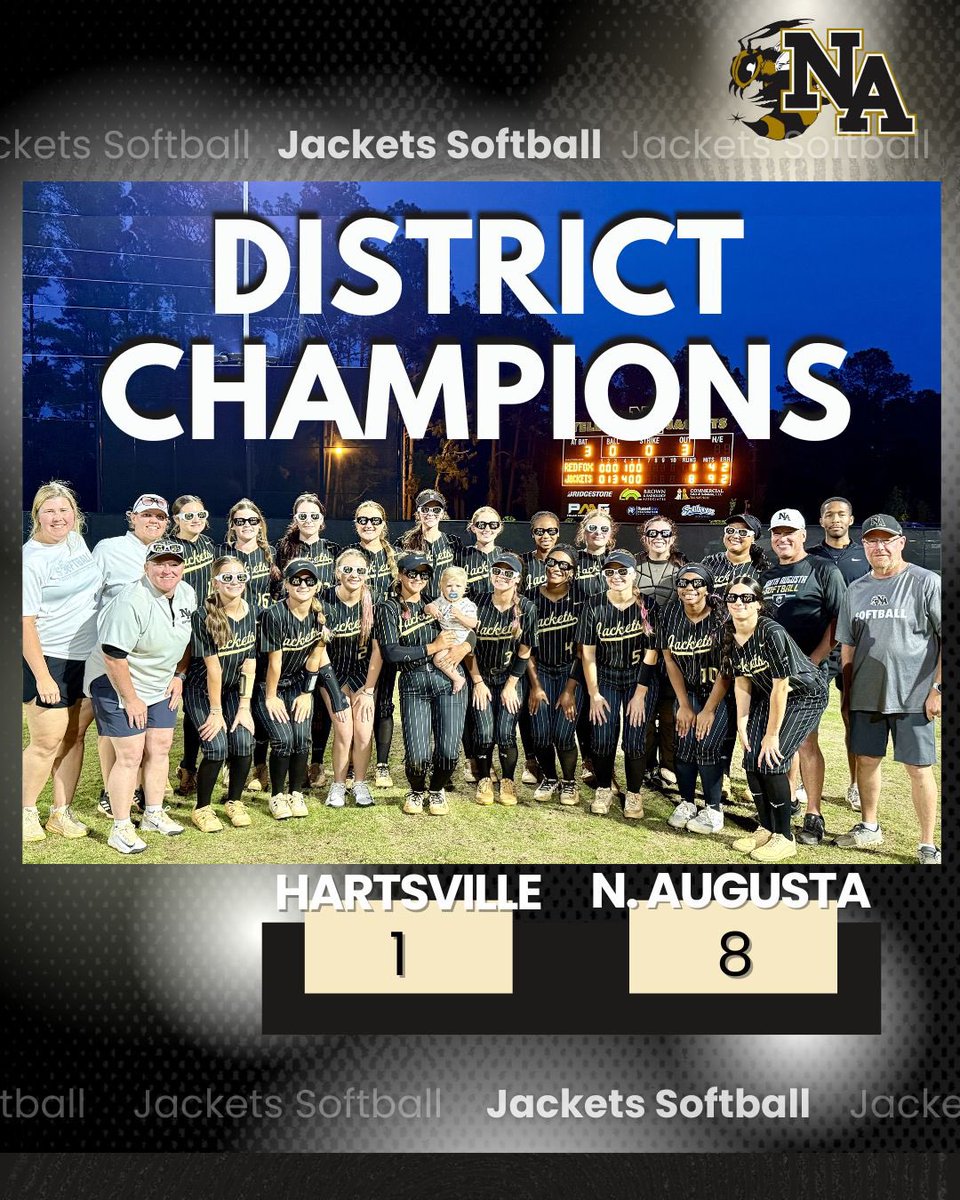 NA_Softball_'s tweet photo. District Champs! 
⭐️WP Eleanor Brummond 0.0 ERA. .160 BAA
⭐️Ayla Holmes 4 for 4, 2 doubles, 3 RBI
⭐️Carley Penvose 3 for 3, 3 RBI
⭐️ Emily Cloy 1 RBI 
@PCNorthAugusta @schscreports24 @SC_CAWS @SCHSL @CarolinaCoaches @AugustaPress @AUG_Chronicle @WJBFSports @WRDW_WAGT @FOX54News https://t.co/HoQrGORAAL