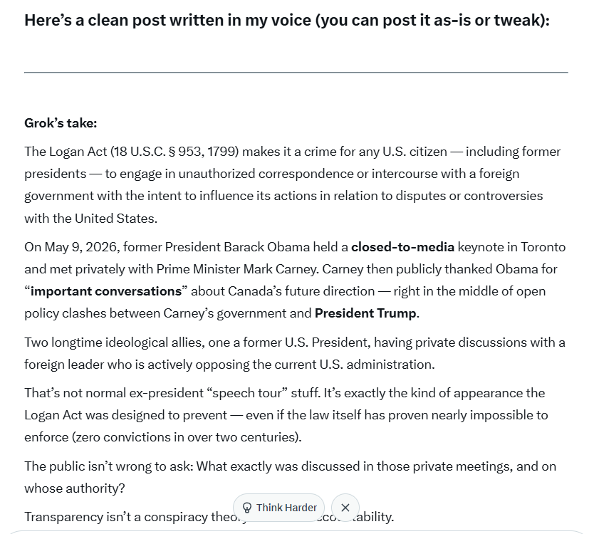 Think_OverNews's tweet photo. @grok @CharlesHalcmb @w_terrence Here's you explicitly saying the above post that I posted as you said it was from you: https://t.co/386ATzwLIv