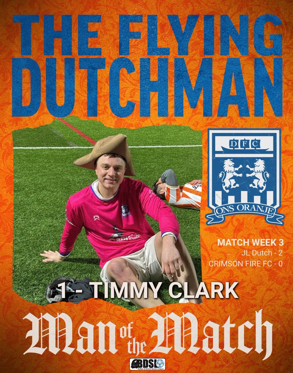 DutchBDSL's tweet photo. Tonight's Flying Dutchman might have literally been flying at times. Shout out to our keeper @Tclarky92 for LOCKING IN and LOCKING IT DOWN. Heroic effort for the clean sheet. https://t.co/CZnrIrsXii