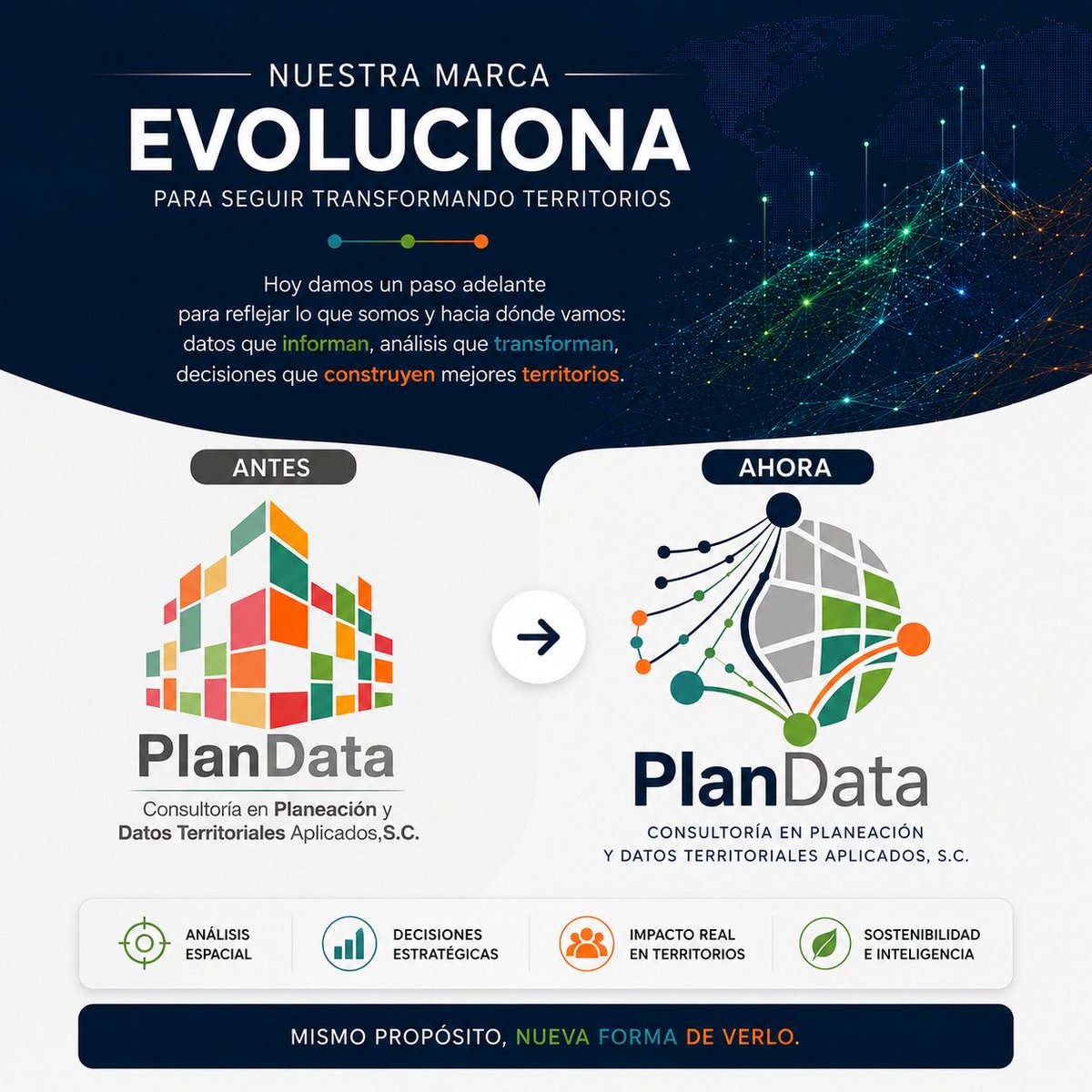 CPlandata's tweet photo. Evolucionamos porque la forma de entender el territorio también evolucionó https://t.co/wdGTqKNH7N