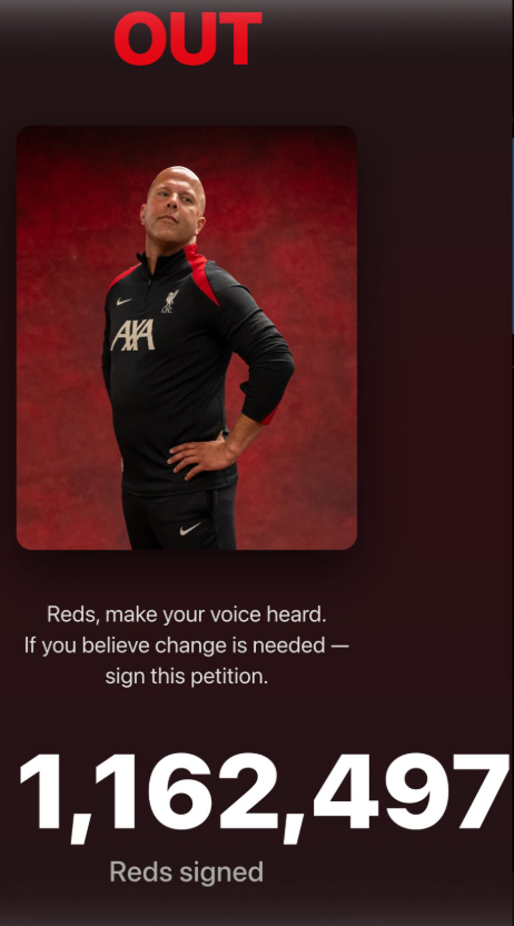 Mercado_Ingles's tweet photo. La petición por despedir a Arne Slot del Liverpool ya superó UN MILLÓN de firmas. 😭❌🇳🇱 https://t.co/0yPCGktUxP