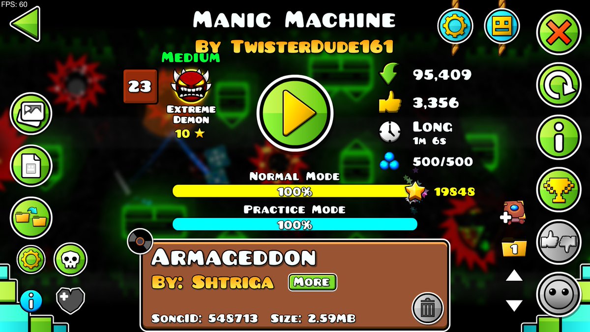 retention_gmd's tweet photo. I BEAT MANIC MACHINE LET'S FUCKING GOOOO NEW HARDEST + MAYMORY DEMON https://t.co/31U0uuZ3SM
