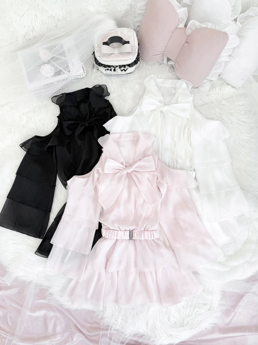 ┈ ♥︎ 𝑪𝒐𝒎𝒊𝒏𝒈 𝑺𝒐𝒐𝒏 ♥︎ ┈ Big Ribbon Frill Chiffon One