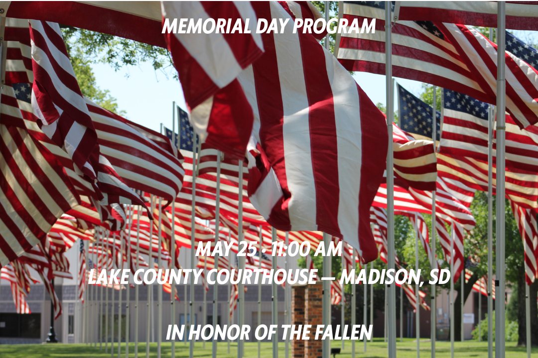 CoachFG15's tweet photo. Madison will honor our fallen this Memorial Day, May 25 at 11 a.m. on the Courthouse lawn. Guest speaker: COL Richard D. Stearns, a Madison native with 30+ years of Army service. Join us as we remember those who gave all. Back up location: VFW Post Home. https://t.co/lPUwpXJDSE