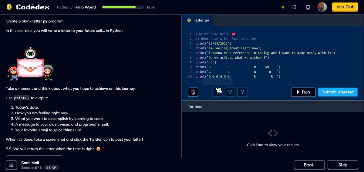 TGussto's tweet photo. Snail Mail 💌 #CodedexLetter @codedex_io cant wait to achieve what i wanna in coding using codedex <3 https://t.co/4NSdbeqP0E