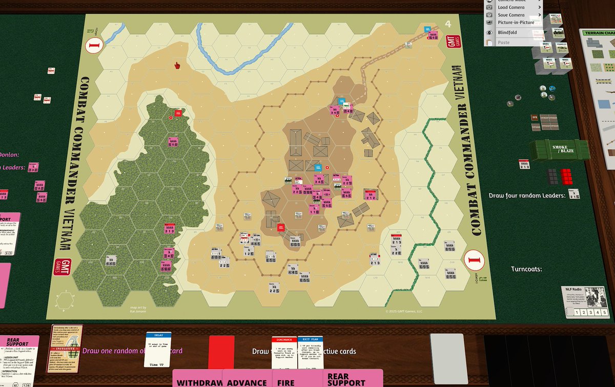 Farsol4's tweet photo. Played #CombatCommander: Vietnam today https://t.co/VDEt7EWjui #bggplay via @BoardGameGeek
(PLAYTEST)
Scenario #4: Outpost of Freedom
July, 1964 - Nam Dong, South Viet Nam
@gmtgames https://t.co/wtSBowcjNx