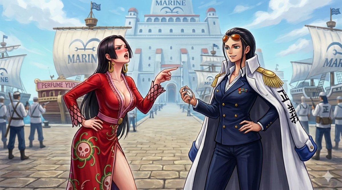 teamrocketyy's tweet photo. Nico Robin X Boa Hancock Au 

Flowers in the Navy’s Garden

Vice Admiral Robin—the daughter of Admiral Aokiji—is paired with the Empress Boa Hancock for a high-stakes mission in the sands of Alabasta. 
#HanRobi
#RobinXHancock
#Snakefleur

https://t.co/osGyeSsJKa https://t.co/ENi4tzJE2y