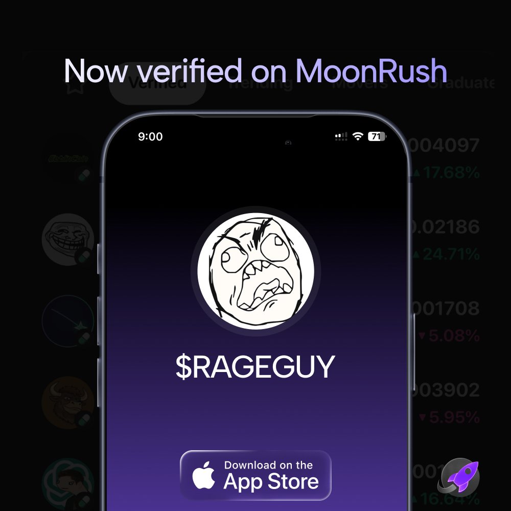 $RAGEGUY Rage Guy is now verified on MoonRush 🟣