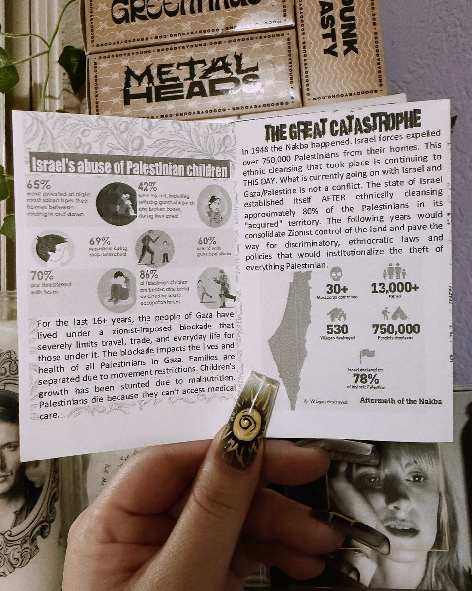 ohhayalex_'s tweet photo. wanted to take a moment to highlight this cool little Punks for Palestine mini-zine that was passed out in line for hayley’s show in austin last saturday - loads of information on the importance of Palestinian resistance &amp; resources to learn more along w/ ways to help 🇵🇸 https://t.co/ruwHHU3uqh