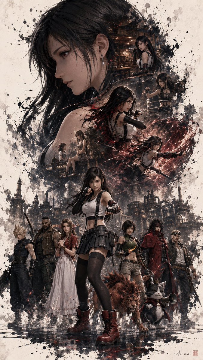 Work will with Cloud, Aerith and Tifa too
😍😍😘😘👍🔥
#fanart #aiart