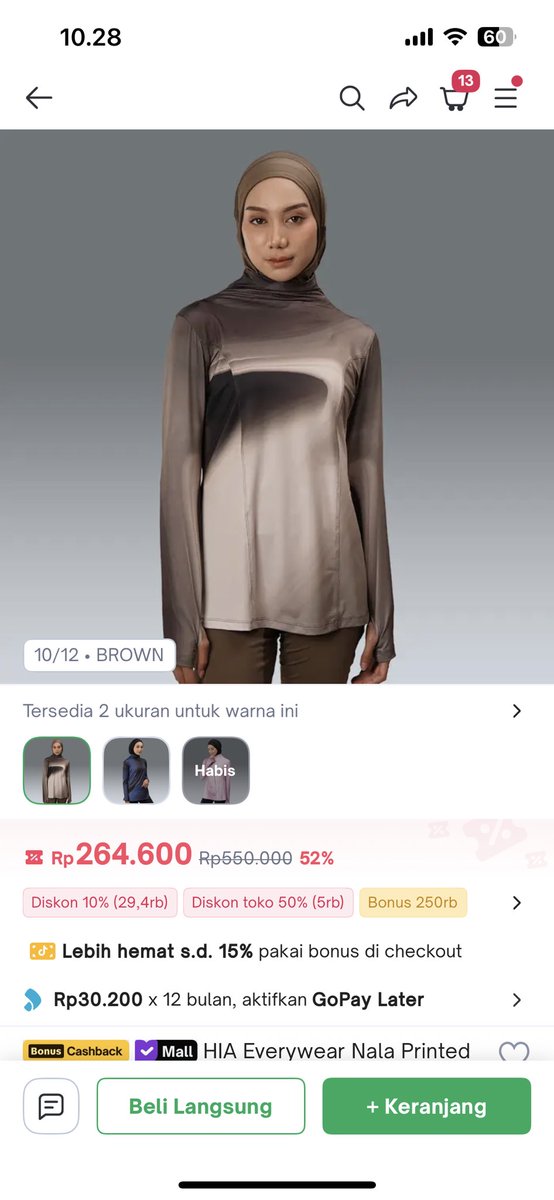 sfs6600's tweet photo. WTS HIAeverywhere HIA Everywear Nala Printed Long Sleeve Sport Atasan Baju Olahraga Panjang Wanita Running Gym Padel Tennis Slim Fit - BROWN, M

Baru dipake 1x, dijual karena ternyata agak ngepres :(:( 
💰200k aja, bisa via shopee 

condi dll dm ajaa https://t.co/v89XSYB5Zb