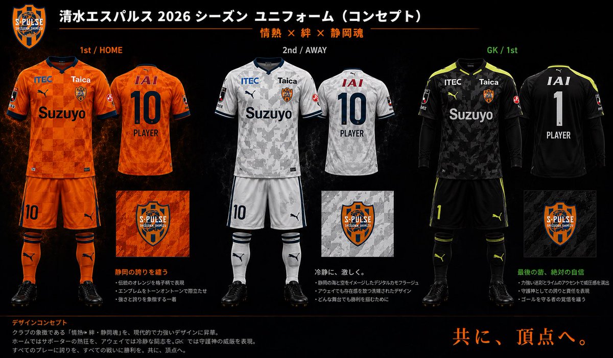 続いて清水エスパルス アウェイカッコ良い🙌