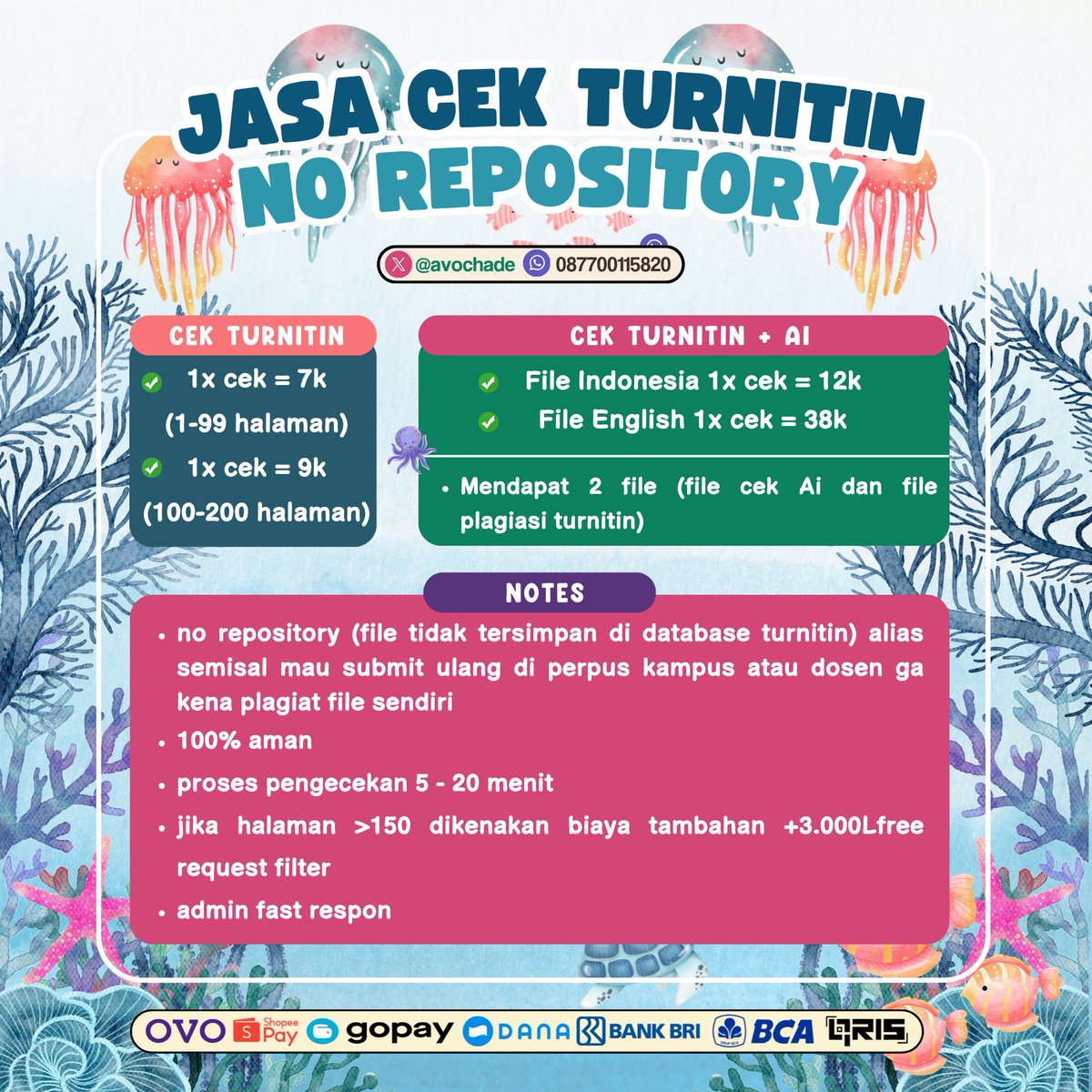 𝙯𝙖𝙡 - cek turnitin & drillbit fast! tweet media
