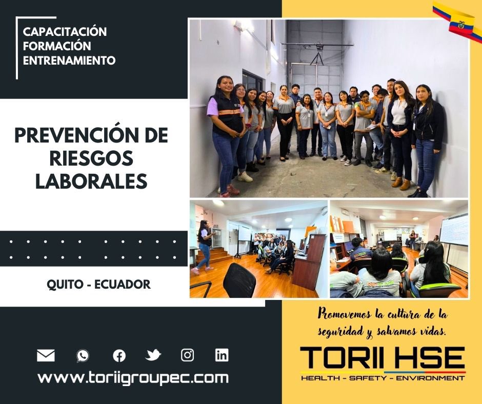 ToriiHSE's tweet photo. QUITO!! Capacitación en Prevención de Riesgos Laborales.
Somos expertos en Seguridad Industrial, Salud Ocupacional y Gestión Ambiental!!
Visítanos en https://t.co/MD9r5wlMx5
#seguridad #salud #prevencion #toriihse https://t.co/FWuKHB5OiE