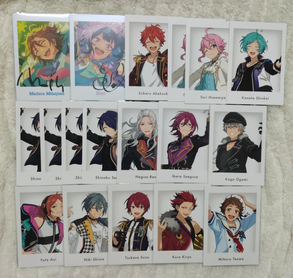 harublue1223's tweet photo. 【交換】あんスタ ぱしゃっつ 10周年展示会 

【譲】画像参照
【求】周年藍良＞一彩＞固定ツイ求

都内手渡し(17日)、郵送(2~)
お気軽にお声掛けくださいᴗ͈ˬᴗ͈ https://t.co/iS73DYM0Ff