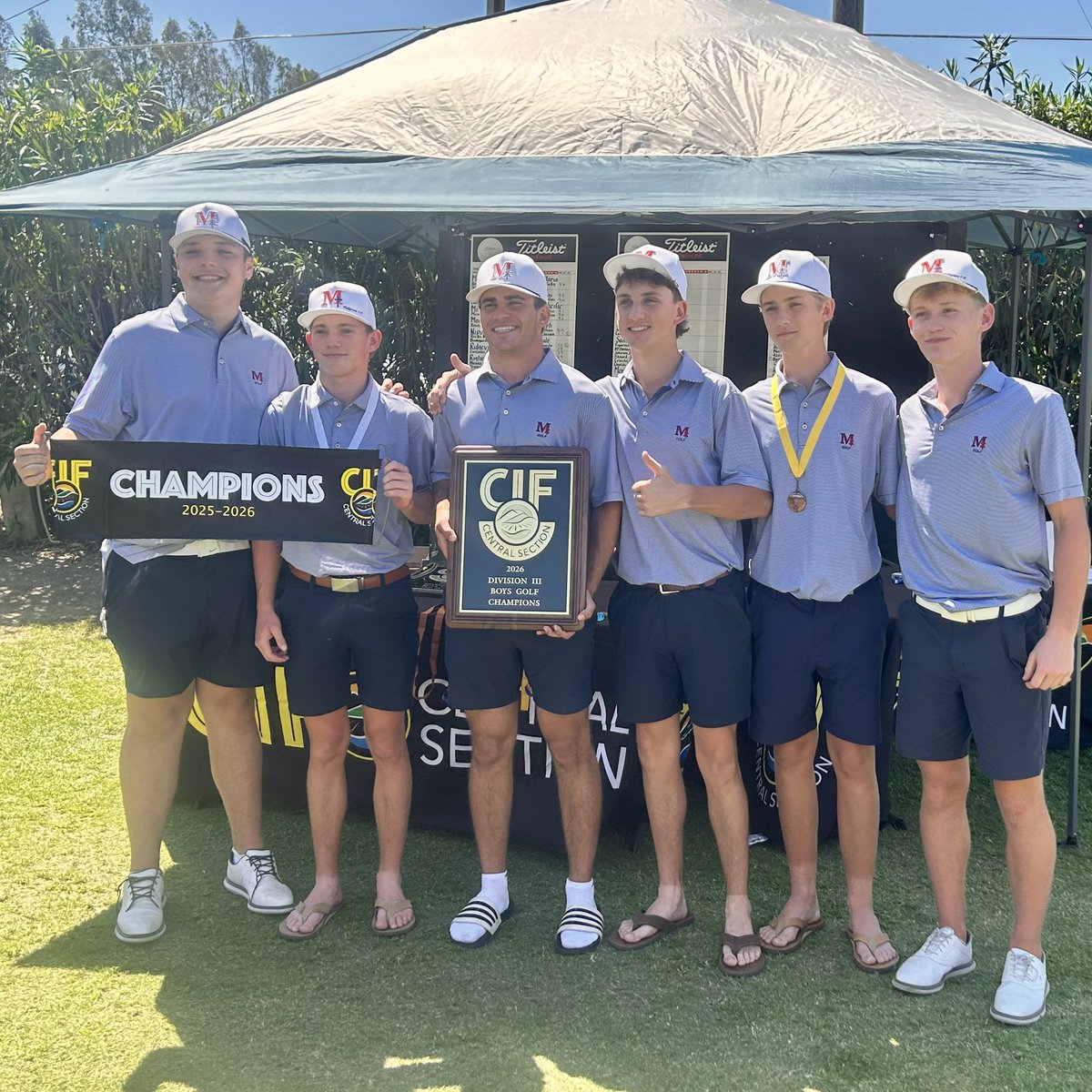 SJM_Athletics's tweet photo. CHAMPS‼️ 

Congrats to our boy’s golf team for winning the @cifcs Division III Section Championship! 

#PlantOurFlag🚩 https://t.co/XFWbXyiro1