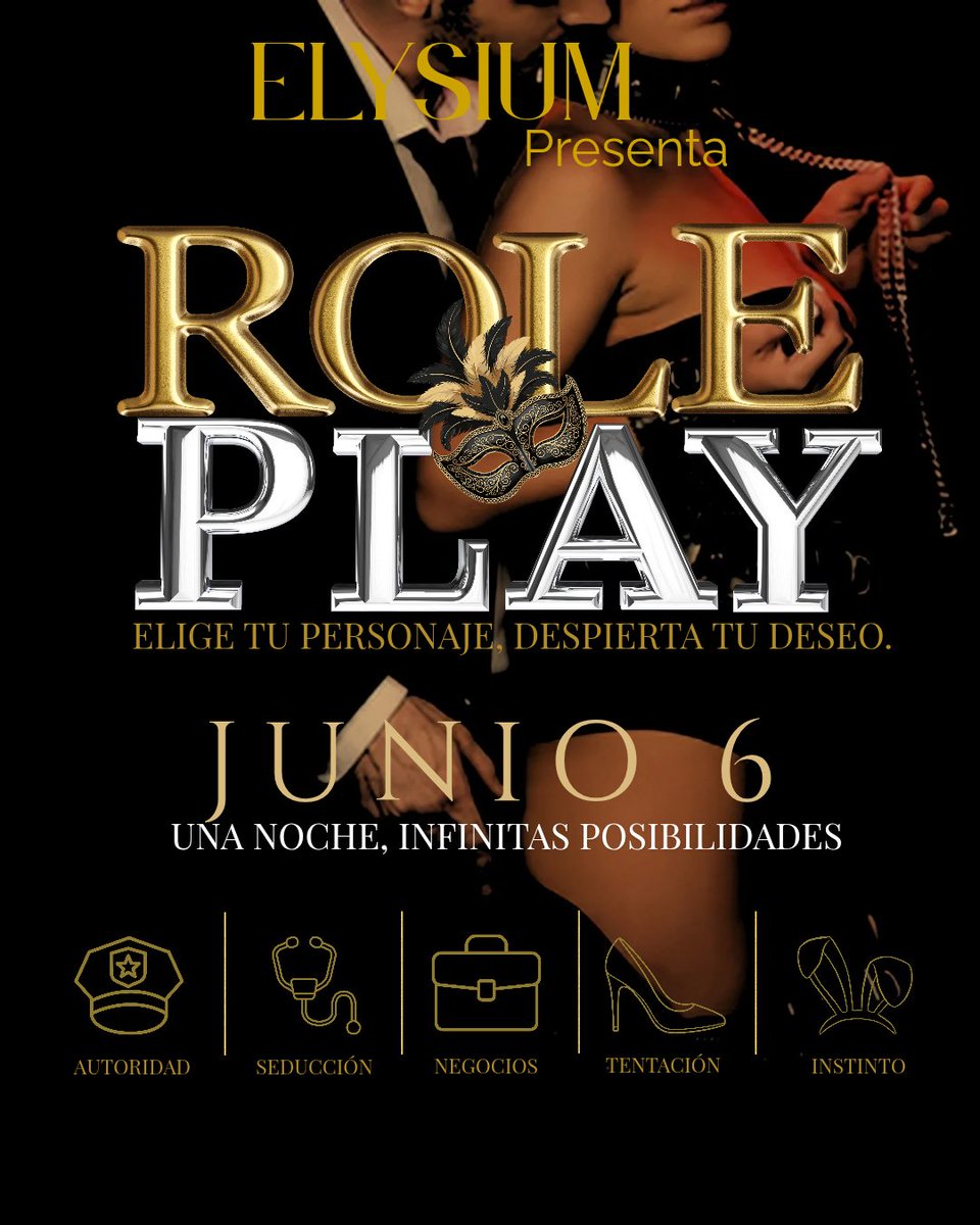 elysium1309's tweet photo. ✨ ROLE PLAY✨🎭

Policías, doctores, bomberos, pilotos......

Estamos emocionados por conocer sus fantasías!!!

📍 Querétaro 
📅 6 de Junio
🕥 10:30 PM
🧑‍✈️Drees code: Uniformes, fantasia, personajes.

RSVP
📲 446 419 2225 https://t.co/VtJJ9jzDDJ