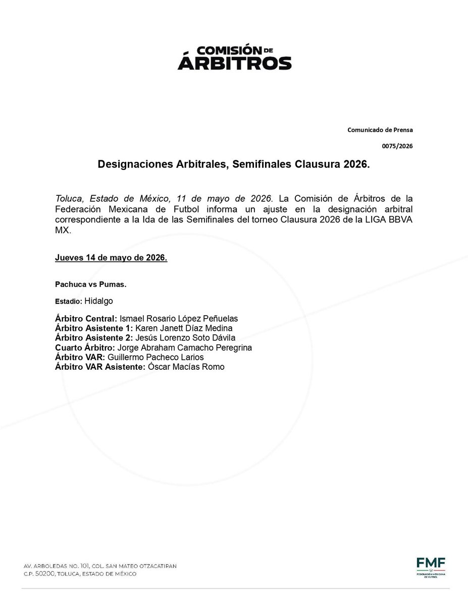 Comisión de Árbitros tweet media