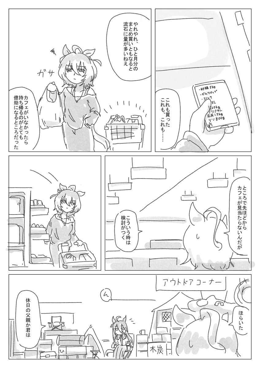カフェタキの買い物