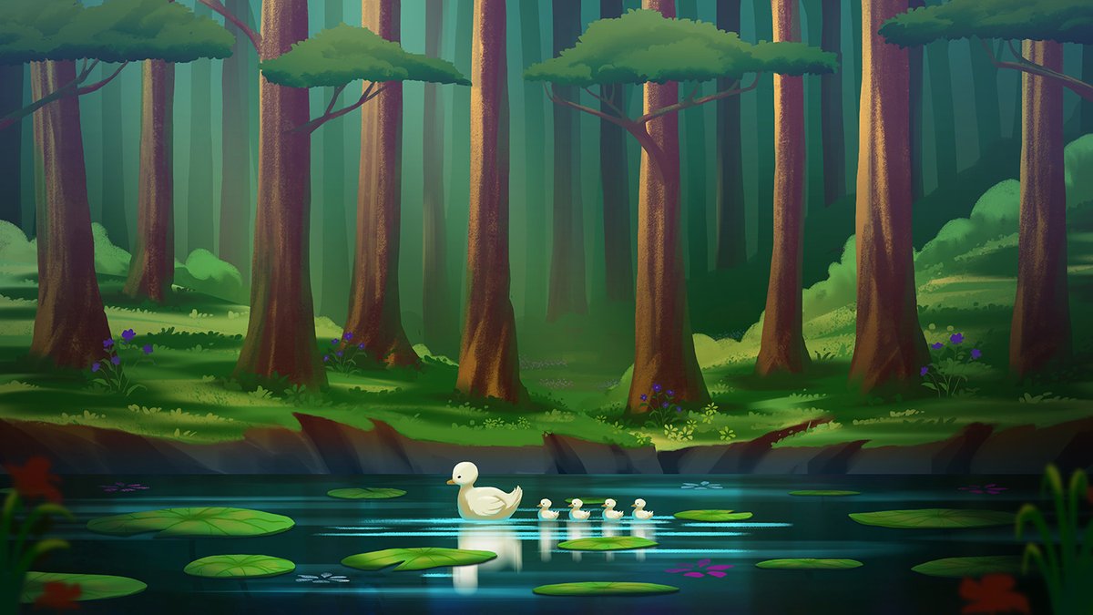 jiwingka's tweet photo. 🌳🦆🦆🦆🦆🌳
#digitalpainting #procreate #procreateart https://t.co/OWm12nXiuy
