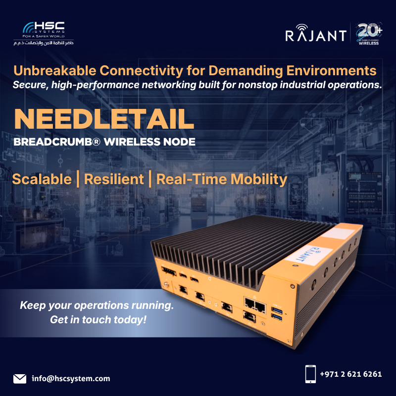 HSCSystem's tweet photo. Power nonstop operations with Rajant Needletail, scalable, resilient, real-time connectivity built for the toughest environments.
#HSCS
#forasaferworld #uae #abudhabi #dubai #digitaltransformation
#Rajant #Needletail #IndustrialConnectivity
#ملتزمون_ياوطن
#نتصدر_المشهد https://t.co/di8RL5R5hK