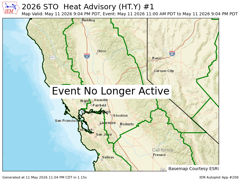 CalStormLover's tweet photo. STO cancels Heat Advisory for Butte County Below 1000 ft, Central Stanislaus County Including Modesto Metro, Eastern Colusa County, Eastern Glenn County, Western Stanislaus County Below 1000 ft Including Interstate 5 [CA] https://t.co/zzNgBqgK8B https://t.co/2LQ9J4DjPS