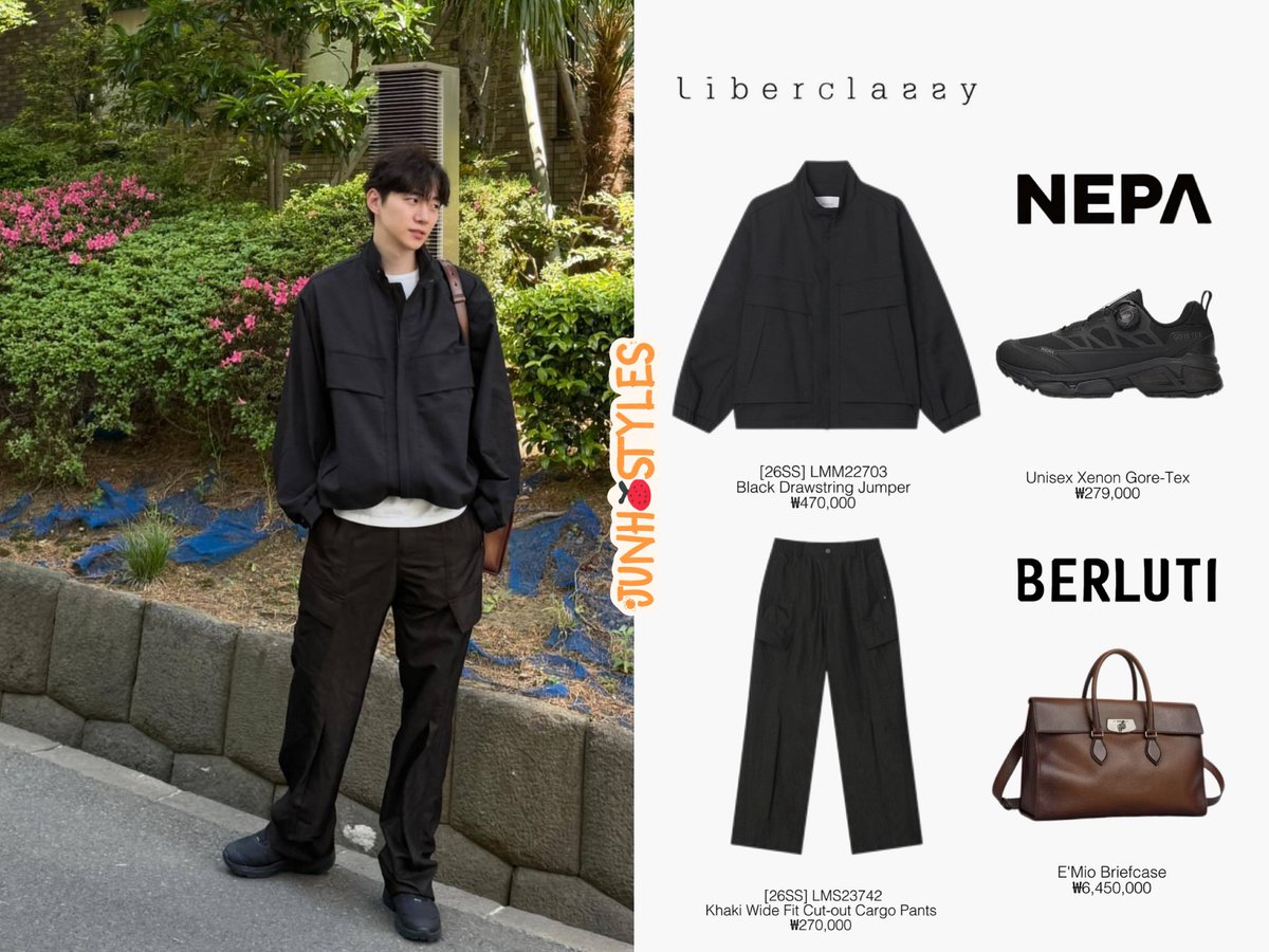 junhostyles_'s tweet photo. 260512 @dlwnsghek IG Update
Liberclassy: LMM22703 Black Drawstring Jumper, ₩470,000
LMS23742 Khaki Wide Fit Cut-out Cargo Pants, ₩270,000
Nepa: Unisex Xenon Gore-Tex, ₩279,000
Berluti: E'Mio Briefcase, ₩6,450,000
#이준호 #leejunho #ジュノ #李俊昊 #junhostyle https://t.co/MTGmEkeEfd