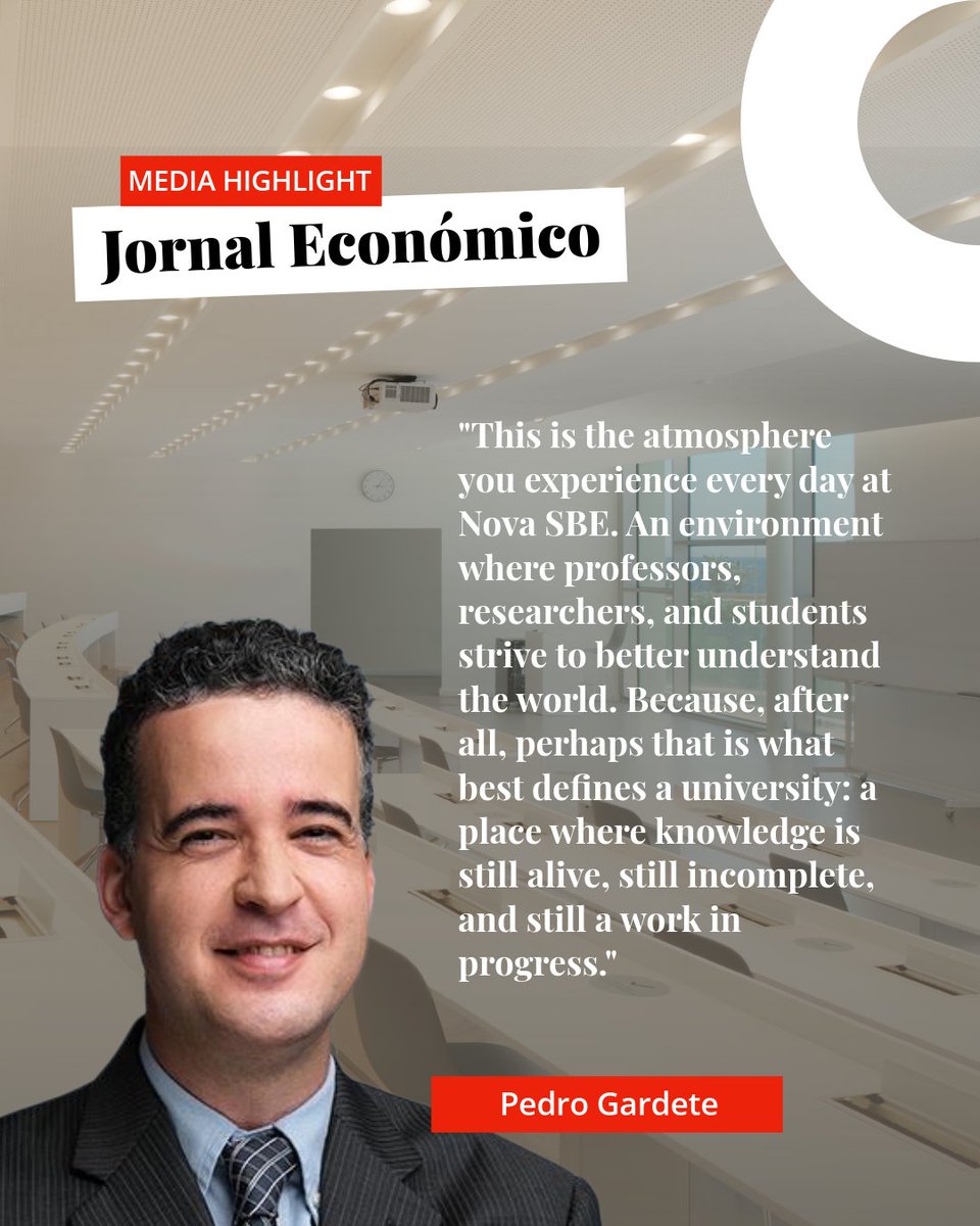 NovaSBE's tweet photo. In an era of constant discussion about institutions, it is important to remember what defines a university: its commitment to knowledge, critical thinking and the continuous pursuit of understanding the world around us.

Read the full article: https://t.co/1mijR0y43x https://t.co/coCufyk2P9
