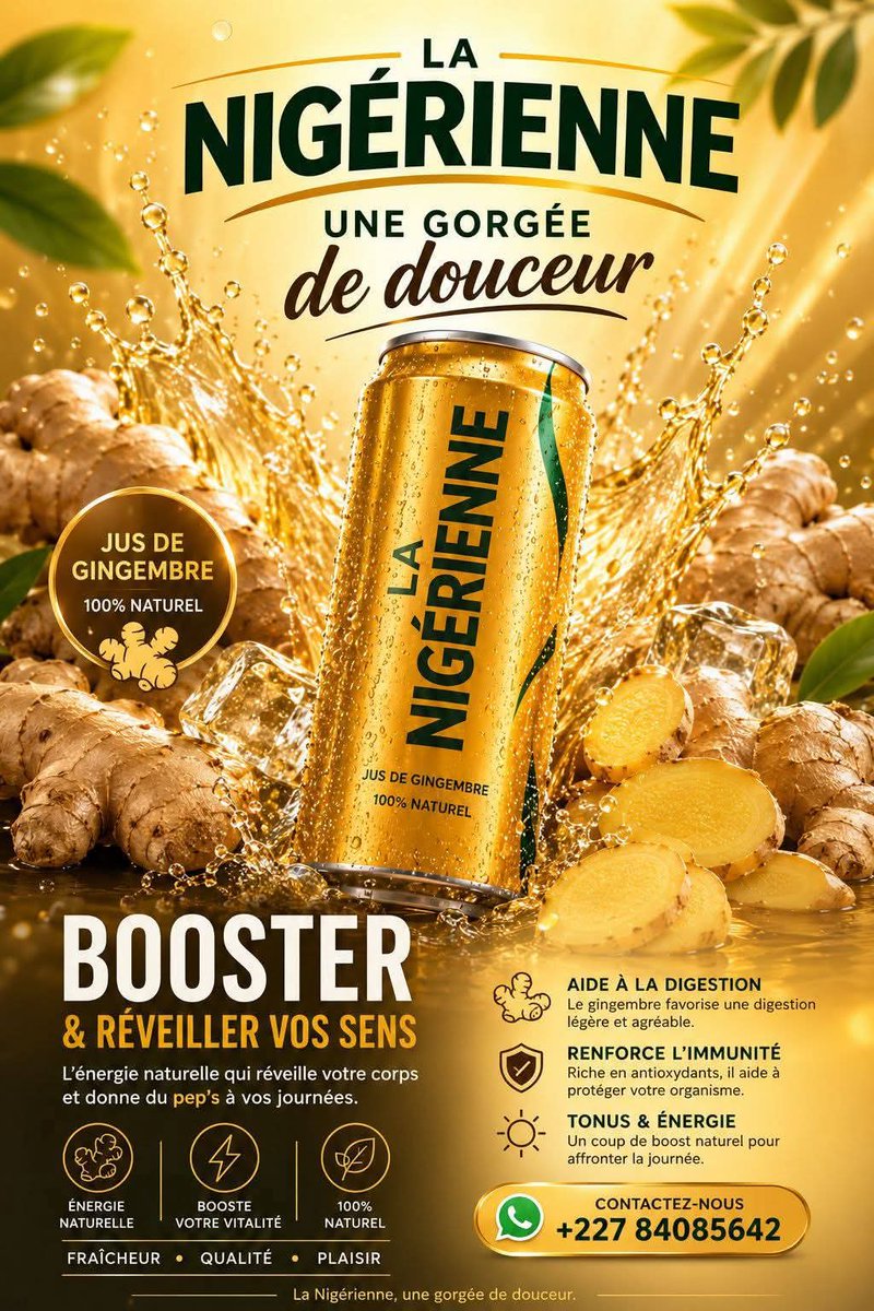 XKunmit's tweet photo. Soutenons nos industries nationales.

La Nigérienne n'est pas qu'une boisson. c'est un acte économique. 

Chaque canette achetée est un vote pour notre souveraineté industrielle.
Consommons local. Aidons-les à réussir. 🇳🇪 https://t.co/jQ9zE80Bnk