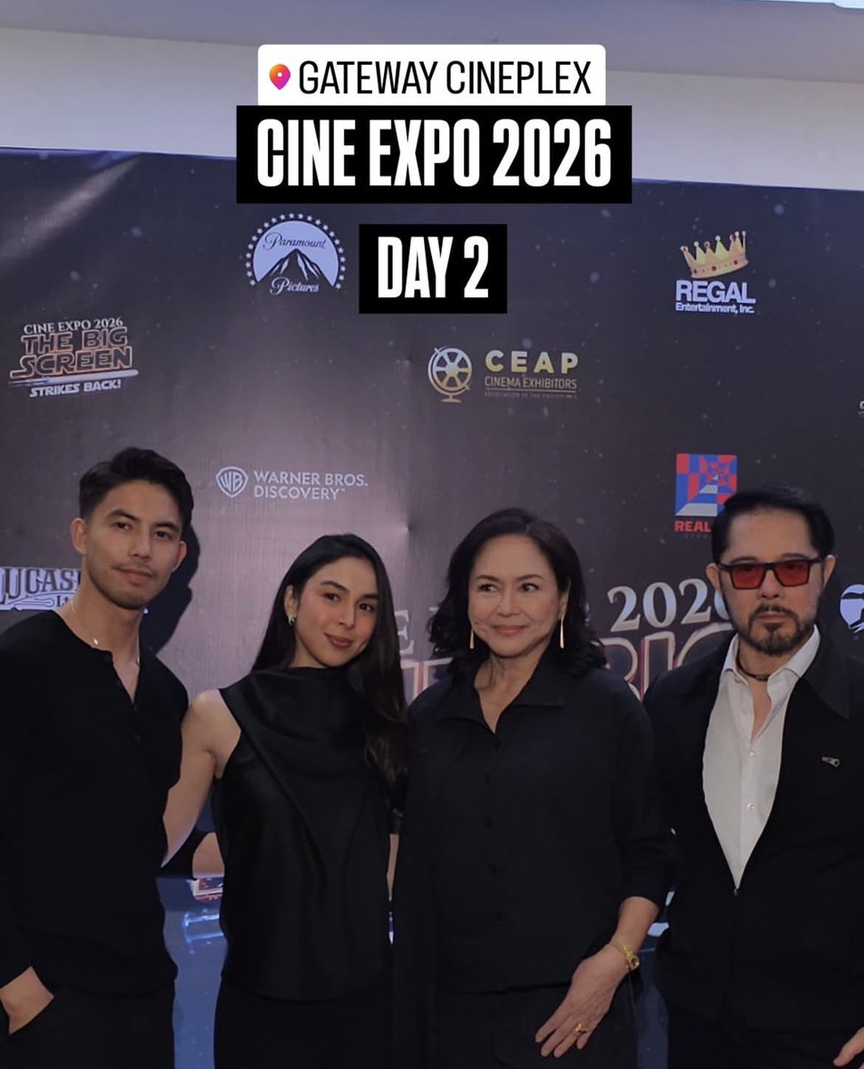 cbo_channel's tweet photo. LOOK: More Filipino stars attend the second day of Cine Expo 2026.

Present at the event were ‘Tayo Sa Wakas’ stars Belle Mariano and Donny Pangilinan, as well as ‘Knock Three Times’ stars Julia Barretto, Charo Santos-Concio, Christopher de Leon, and Tony Labrusca. https://t.co/aIKamayl5e
