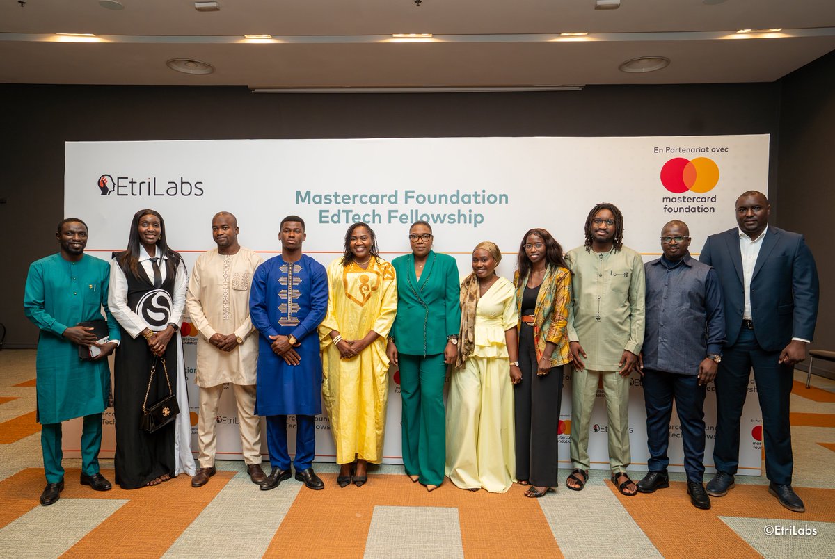EtriLabs's tweet photo. Ainsi s'est achevé la cérémonie de lancement de la cohorte 3 du Mastercard Foundation EdTech Fellowship au Sénégal 🇸🇳. Une matinée riche en échanges sur l’innovation éducative, l’IA et la data, avec la présentation des 8 startups sélectionnées pour cette nouvelle cohorte. https://t.co/XIllSx5lCt