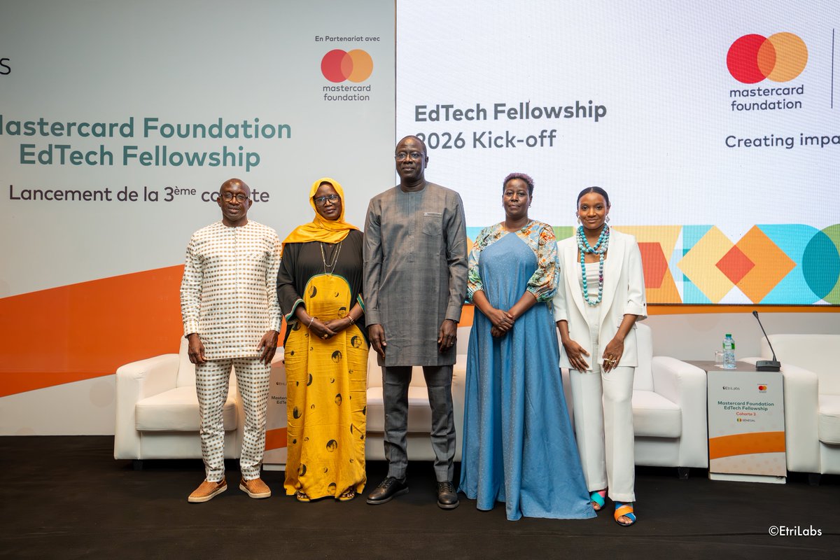 EtriLabs's tweet photo. Ainsi s'est achevé la cérémonie de lancement de la cohorte 3 du Mastercard Foundation EdTech Fellowship au Sénégal 🇸🇳. Une matinée riche en échanges sur l’innovation éducative, l’IA et la data, avec la présentation des 8 startups sélectionnées pour cette nouvelle cohorte. https://t.co/XIllSx5lCt